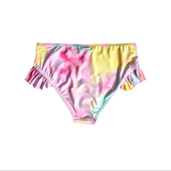 NWT Nicole Miller Girl’s 2 Piece Tie Dyed Swimsuit with Sequined Sunflower - Picture 4 of 14